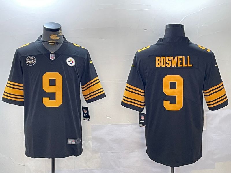 Men Pittsburgh Steelers 9 Boswell Black 2024 Nike Vapor Limited NFL Jersey style 1